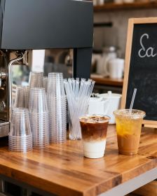 100 Pack 16oz Plastic Cups with Lids and Straws, Clear Disposable Iced Coffee Cups, Food Safe Cold Drink Cups for Bubble Tea, Smoothies & Shakes
