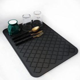 Dish Drying Mats For Kitchen Counter-Silicone Dish Drying Mat-Kitchen Dish Drying Pad Heat Resistant Mat-Kitchen Gadgets Kitchen Accessories Kitc (Option: BLACK)