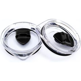 2Pcs Cup Lid Mug Lid 10oz Or 20oz Magnetic Slider Spill Proof Tumbler Cover,Compatible With Rambler, Ozark Trail, Old Style Rtic (Option: BLACK)